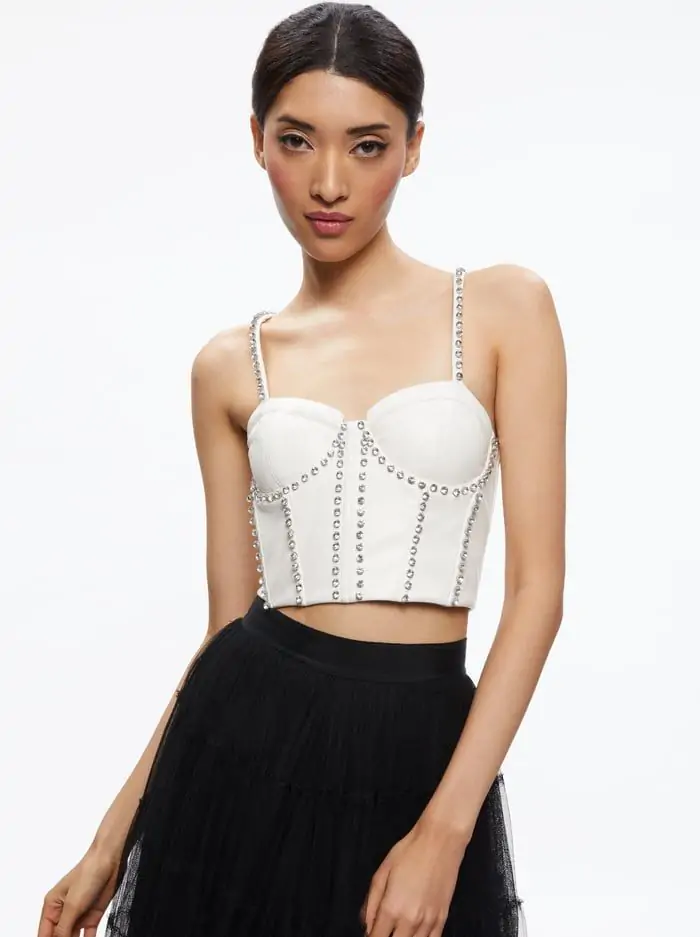 JEANNA BUSTIER VEGAN LEATHER CROP TOP